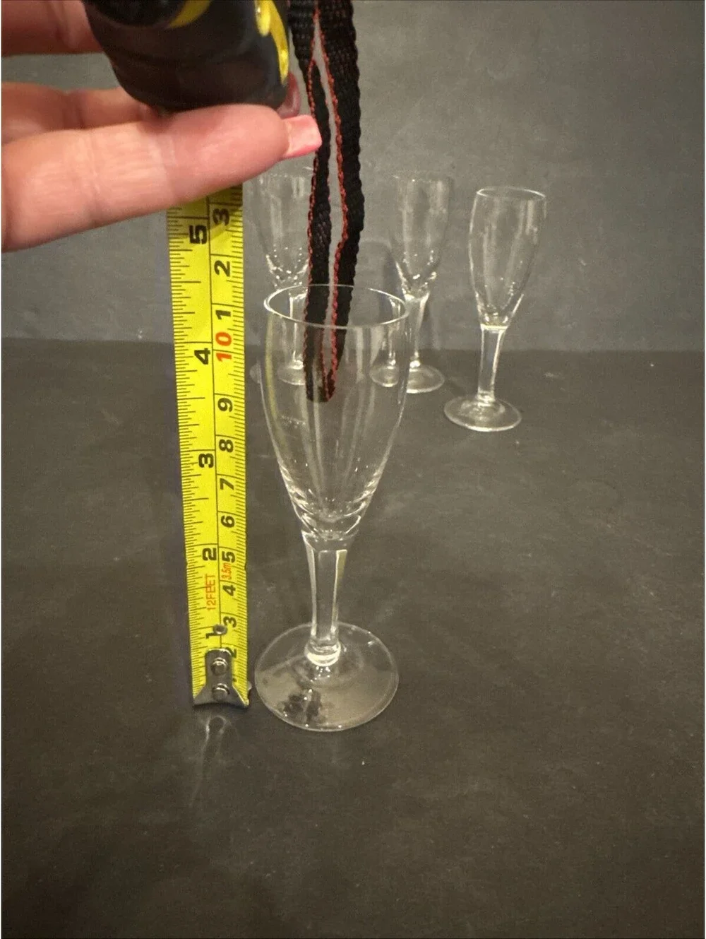 Set Of 4 Vintage Mini Champagne Tasting Flute/Shot Glasses 4 3/8” Tall